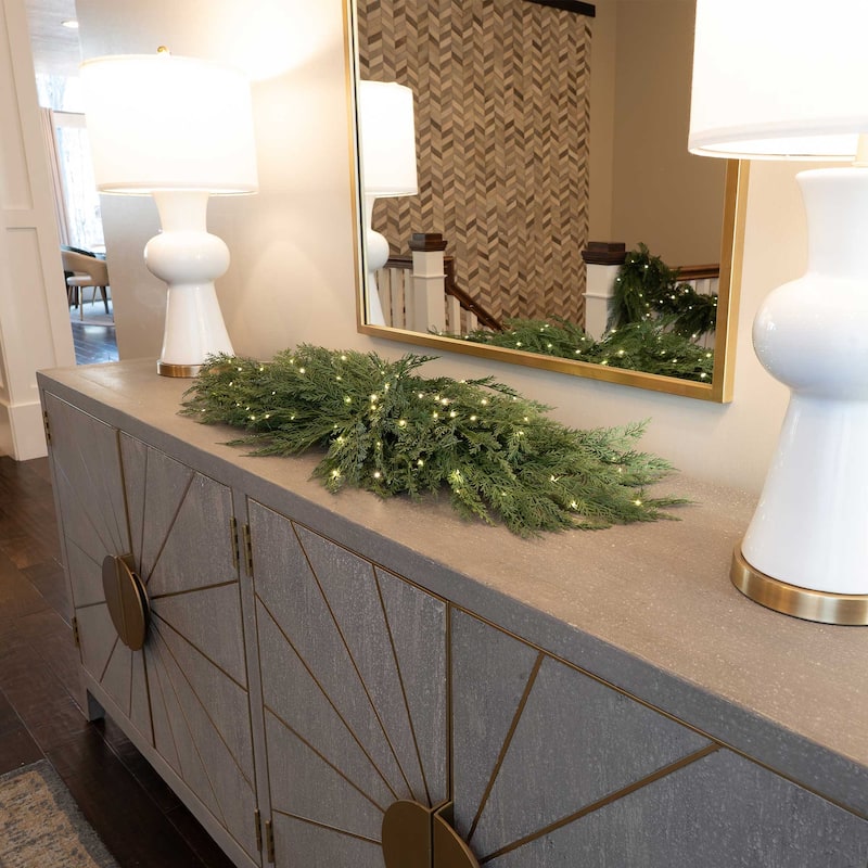 Pre-Lit LED Table Top Swag - Cypress - 48