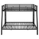 preview thumbnail 8 of 8, Black Full XL over Queen Size Metal Bunk Bed with Ladder & Guardrails for Kids