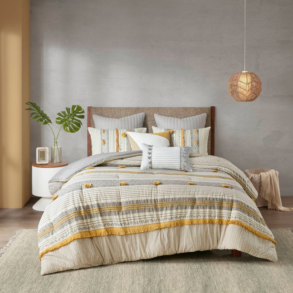 GDF Studio - Cody Cotton Comforter Set with Pom Pom Trim