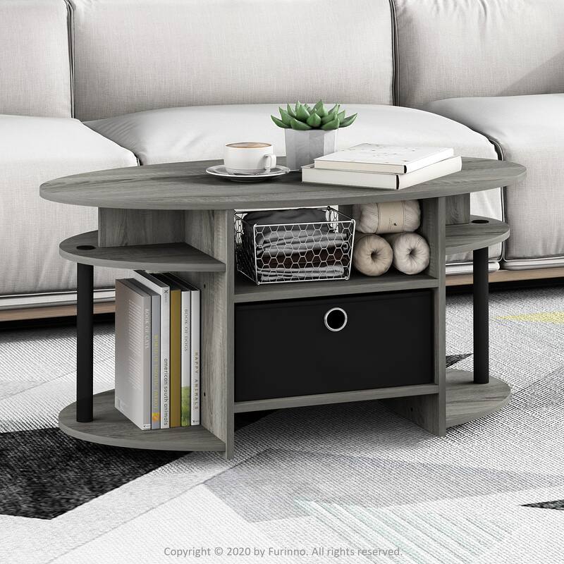 FURINNO JAYA Simple Design Oval Coffee Table