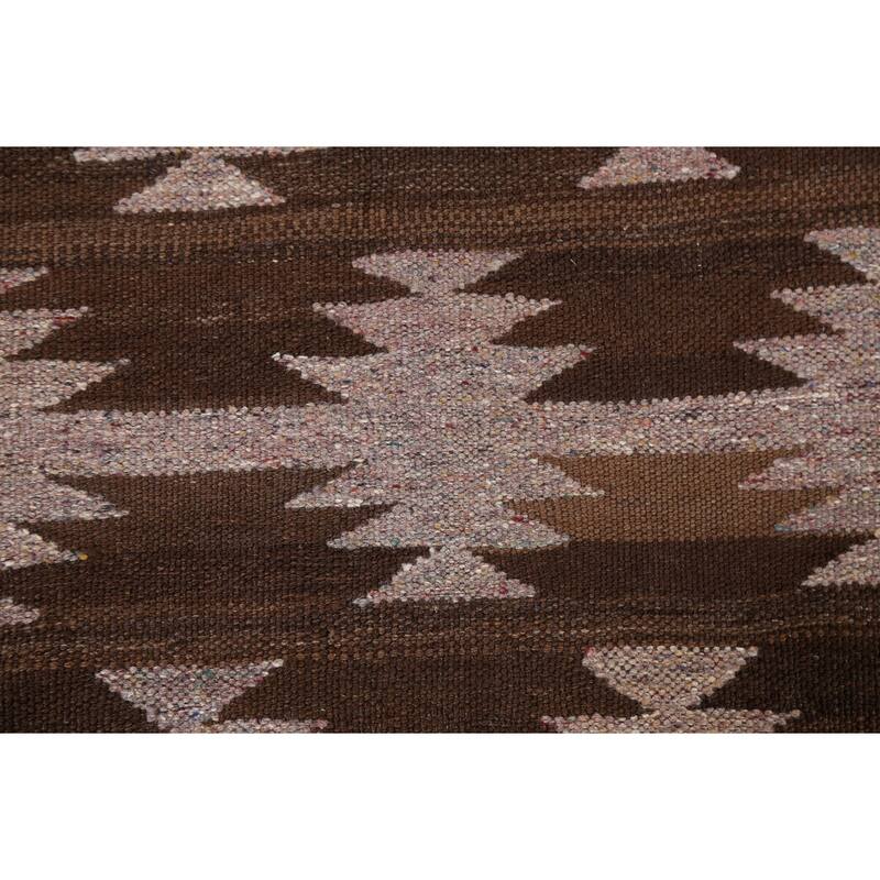 Natural Dye Tribal Geometric Kilim Oriental Area Rug Wool Hand-woven - 4'9" x 6'11"