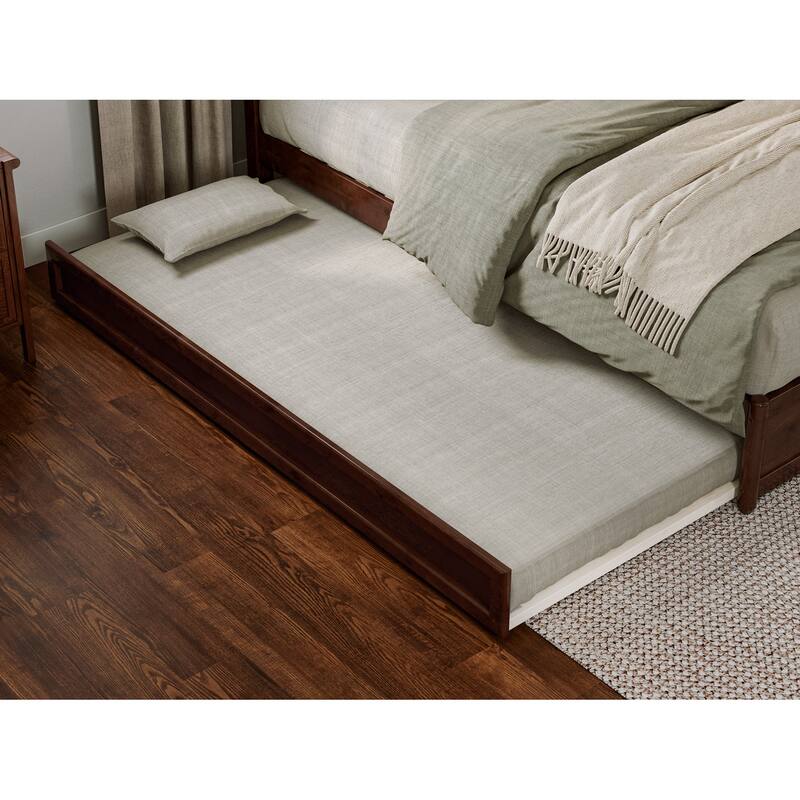 Emelie Platform Bed with Panel Footboard and Twin XL Trundle