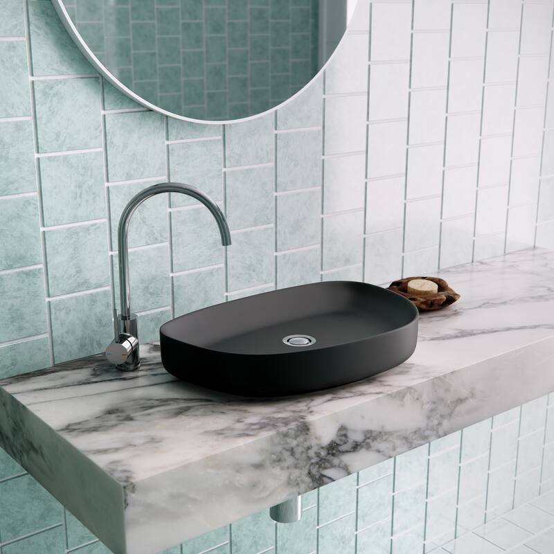 Spica Bench Mount Ceramic Vessel Bathroom Sink
