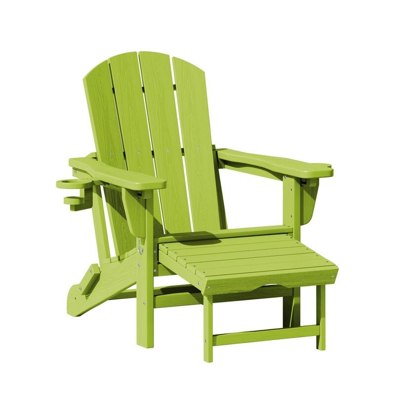Folding Outdoor Chair with 3-Position Reclining Backrest & Telescoping Footrest