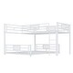 preview thumbnail 25 of 26, L-Shaped Metal Bunk Bed with Ladder and Guardrails, Twin Over Full Size Heavy Duty Bunk Bedframe with Slats Support