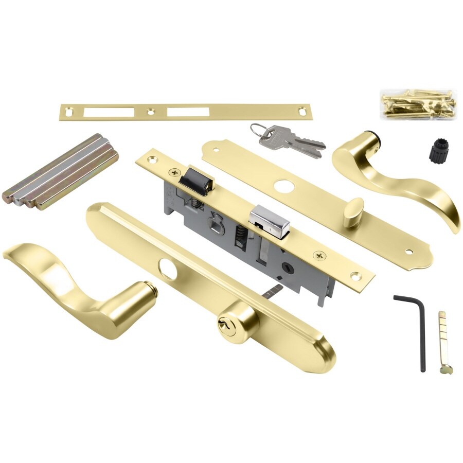 Shop Hampton Vmt115pb Screen Storm Door Lockset Polished Brass