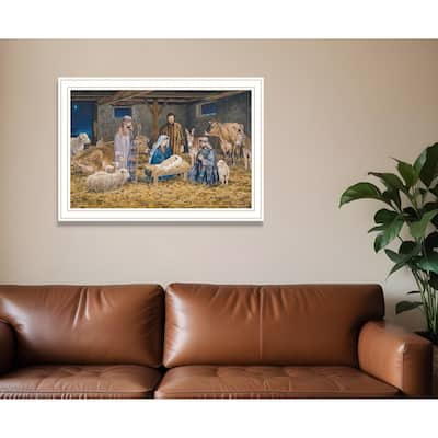 HomeRoots The Birth of Christ White Framed Wall Art