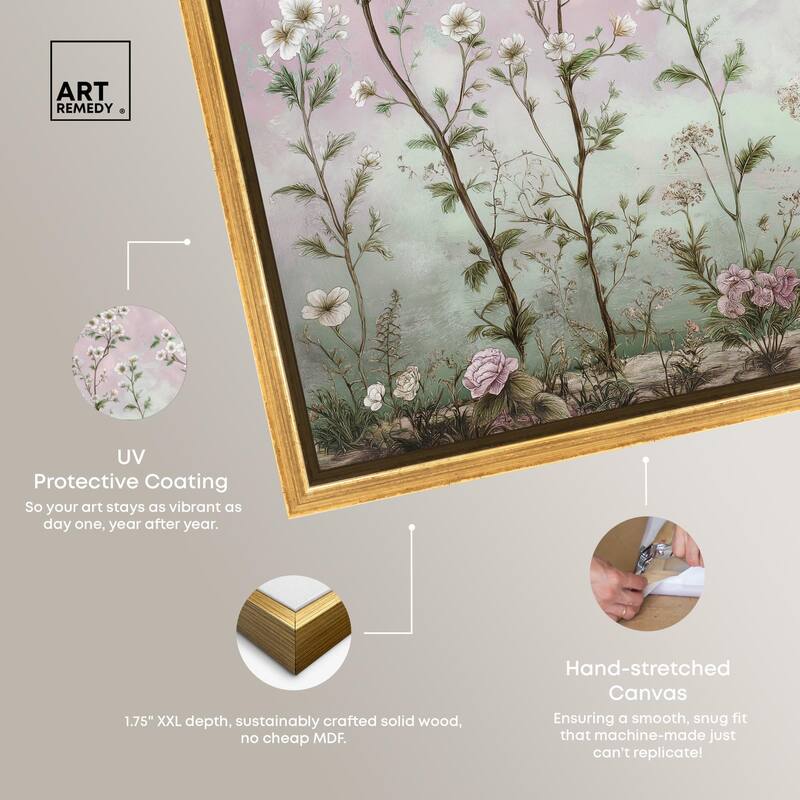 Floral Frieze in Fade Canvas by Art Remedy