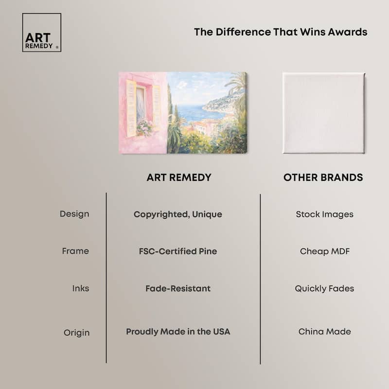 Mediterranean Pink Canvas by Art Remedy, Gallery Wrapped