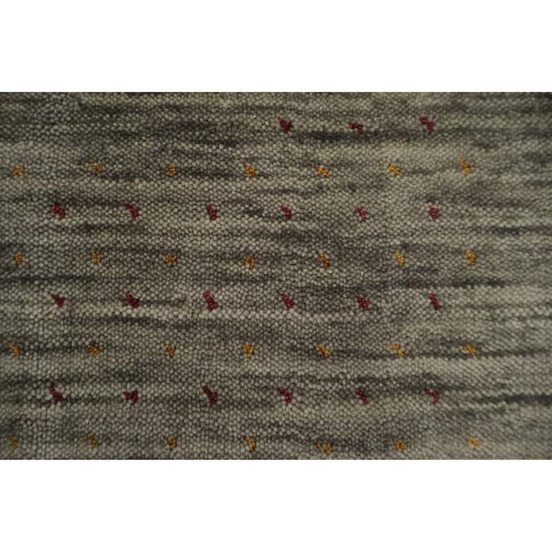 Hand Knotted Oriental 100% Wool Carpet Tribal Tribal Greys & Charcoal Gabbeh Area Rug - 7' 9'' X 5' 3''
