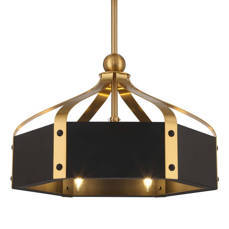 Savoy House 26-FD-7806 Sheffield 26" 3 Blade Indoor LED Fandelier - Matte Black / Warm Brass