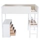 preview thumbnail 62 of 108, Kids Loft Bed Elegance Teddy Fleece Loft Bed with Full Length Guardrail, Storage Shelf, 4 Drawers, and Convertible Desk