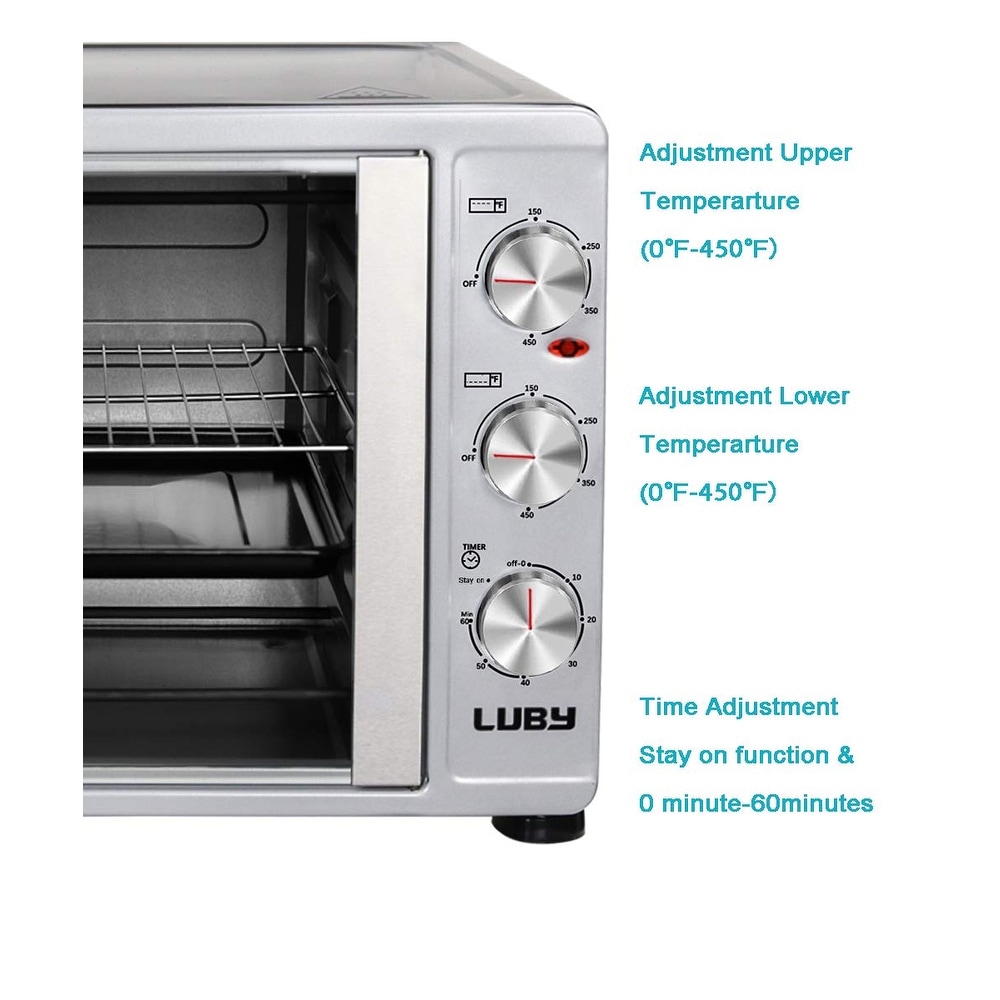 Luby Large Toaster Oven Countertop French Door Designed, 18 Slices