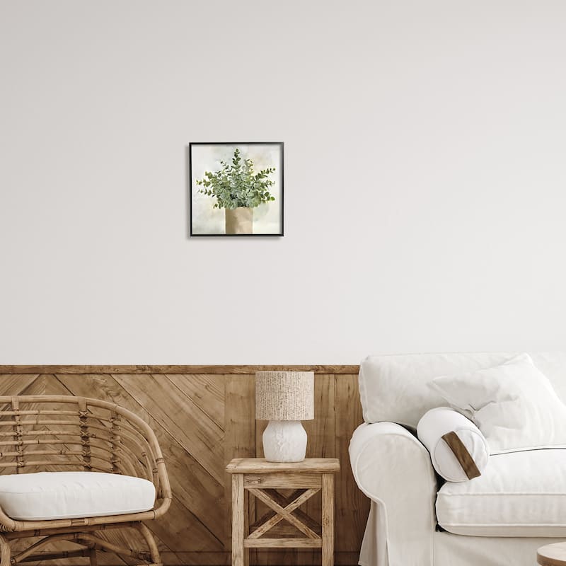 Stupell Potted Herbal Plant Vase Dense Green Leaves Framed Wall Art, Design by Kim Allen