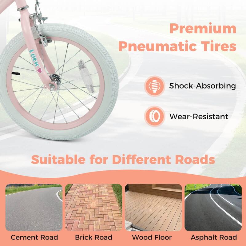 Costway 12/14/16/18 Inch Kids Bike for Girls Boys Age 3-8 Years with - See Details