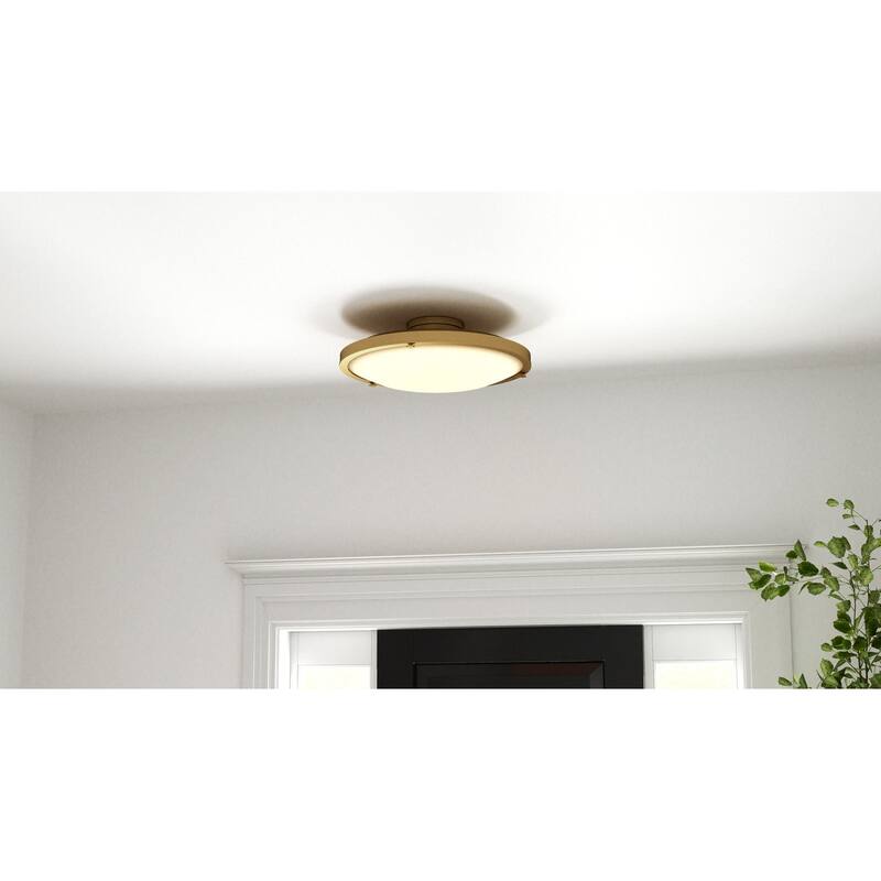 Donne Integrated LED Brushed Gold Semi-Flush Mount with CCT Switch