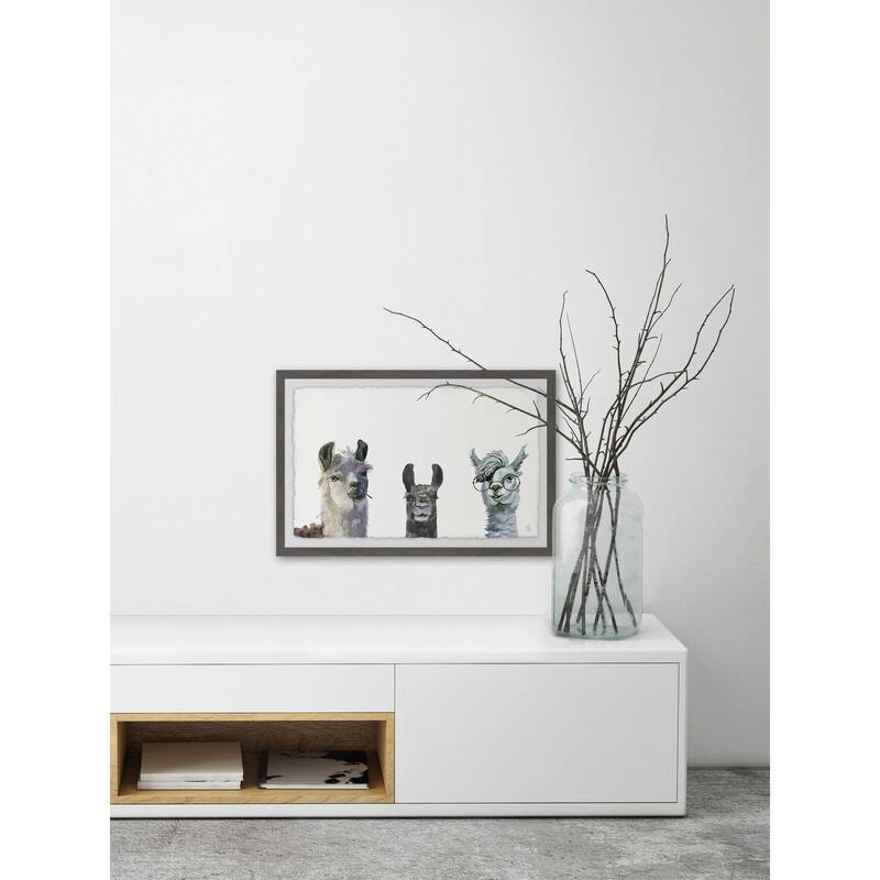 Llama Squad Framed Wall Art, Elegant Home Touch - Sophisticated Artwork for Refined Décor
