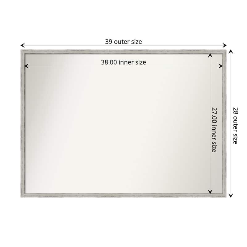 Non-Beveled Bathroom Wall Mirror - Parlor White Frame - 44 x 33 in - Parlor White