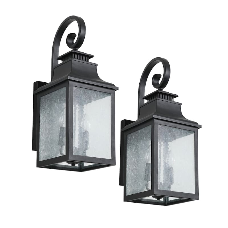 Large Outdoor Wall Lamps With Glass(2 Pack)