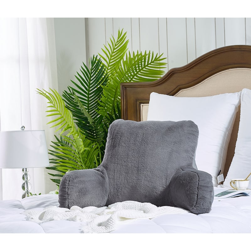 Home Soft Things FauxFur Bedrest Reading Pillow