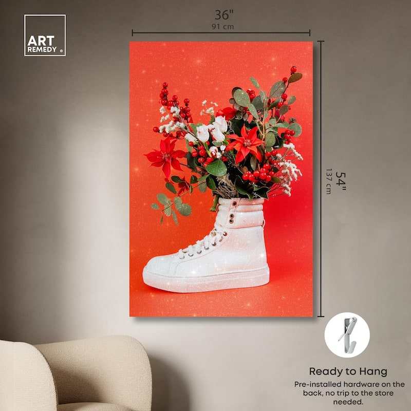 Christmas Sneaker Canvas by Art Remedy, Gallery Wrapped