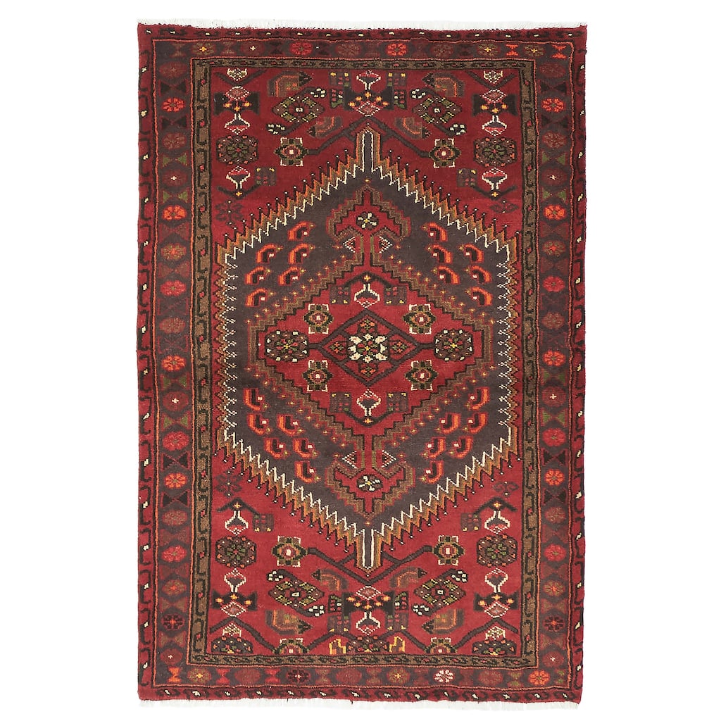 ECARPETGALLERY Hand-knotted Andelz Red Wool Rug - 3'4 x 4'11