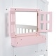 preview thumbnail 9 of 7, Twin over Twin Kids Bed Bunk Bed with Ladder, Pink/White
