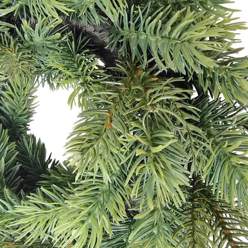 Green Pine Artificial Christmas Wreath, 11.75-Inch, Unlit
