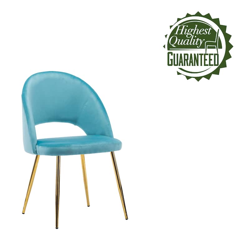 Porthos Home Batia Dining Chair, Velvet Upholstery, Gold Metal Legs