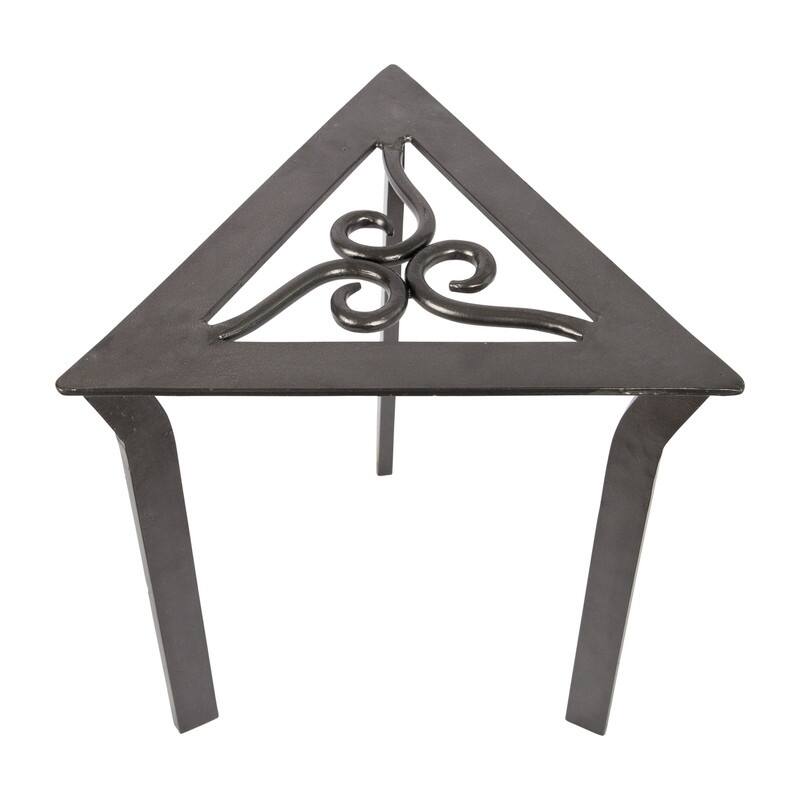 Achla Designs Triangular Trivet Plant Stand, 12 Inch Tall, Graphite Powder Coat Finish