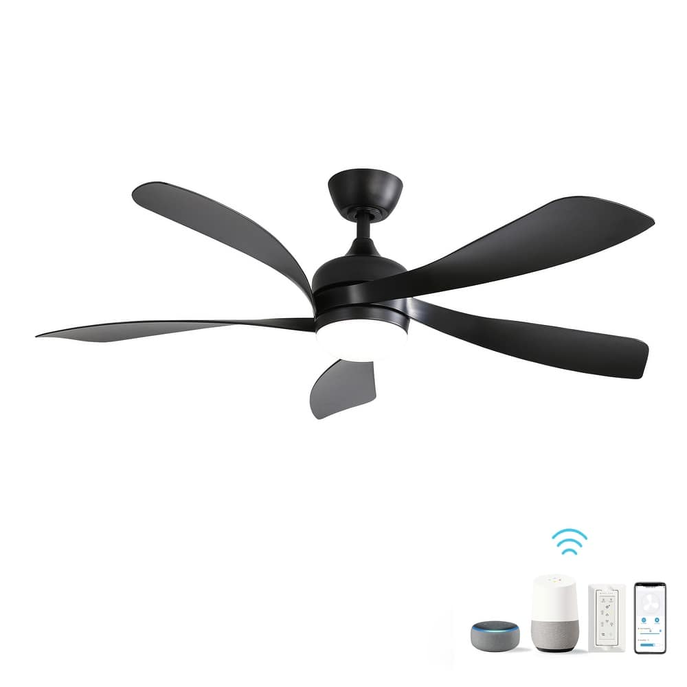 Quiet Reversible DC Motor Ceiling Fan with 6-Speed Wind Remote Control and 3-Color LED Lighting, Timer Function