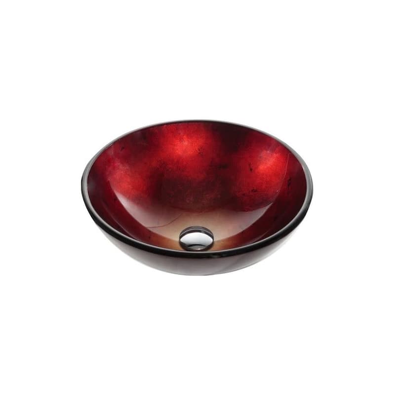 Kraus 16-1/2" Irruption Red Glass Vessel Bathroom Sink - Includes