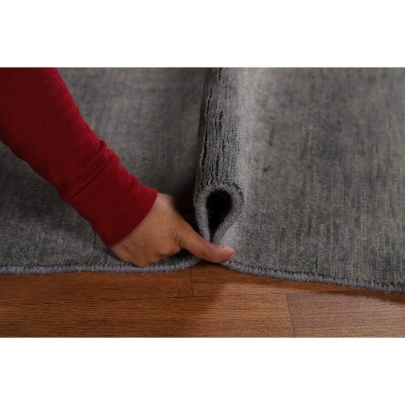 Gray Gabbeh Modern Area Rug Handmade Wool Carpet - 4'9" x 6'4"