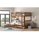 preview thumbnail 1 of 64, Twin-Over-Twin Classic Wooden Bunk Bed with Storage Walnut