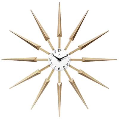 Celeste Starburst Mid-Century Modern Unique Large Wall Clock 24 inch by Infinity Instruments - 24.5 x 1.75 x 24.5