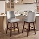 preview thumbnail 50 of 52, Pellebant 30.6'' H Solid Wood Swivel Bar Stool with Back DarkGrey-Setof2