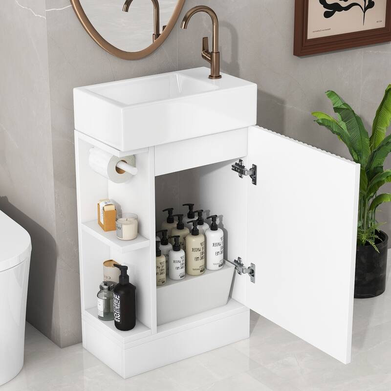 18.6" Bathroom Vanity with Sink, Bathroom Vanity Cabinet