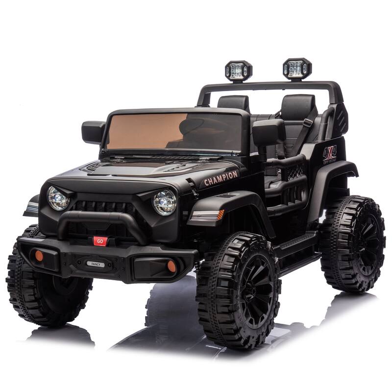 24V Two-Seater Kids Ride On Electric Car W/Parents Control,400w Motor,Provide A Speed Of 1.86-4.35mph For Kids Of 3+ - Black