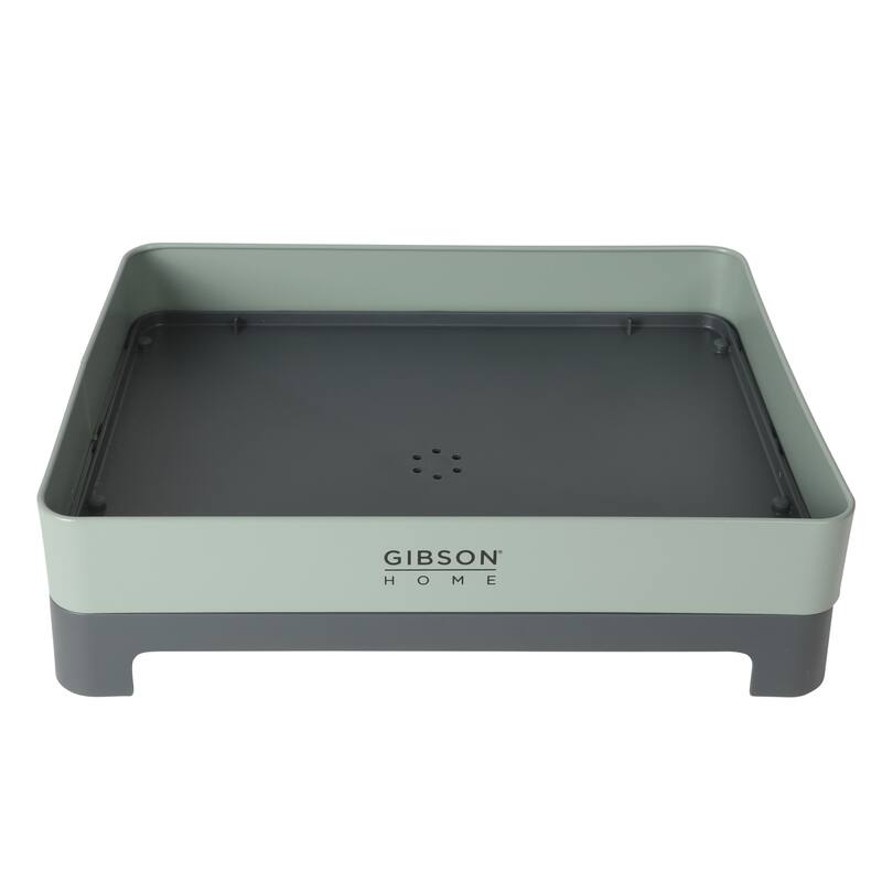 Gibson Home Nestcraft Full Size Rust Resistant Dish Rack with Drain Board and Flatware Caddy