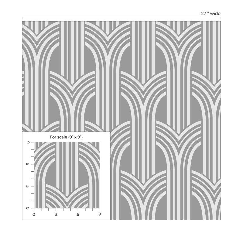 Seabrook Designs Deco Arches Nonwoven Unpasted Wallpaper - 27 in. W x 27 ft. L