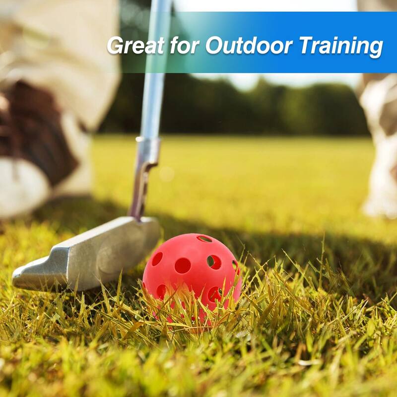 GSE™ 12-Pack Indoor/Outdoor Plastic Hollow Practice Golf Balls, Airflow Training Golf Balls