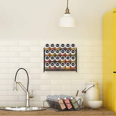 4 Tier Spice Rack Organizer for Cabinet Auledio Spice Rack Organizer for 24 Spice Jars