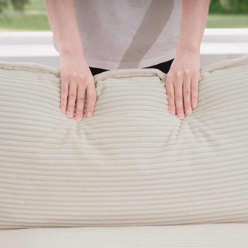 Corduroy Cloud Upholstered Modular Sectional Sofa, Free Combination