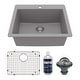 preview thumbnail 53 of 59, Karran Top Mount 25 in. Single Bowl Quartz Kitchen Sink Kit