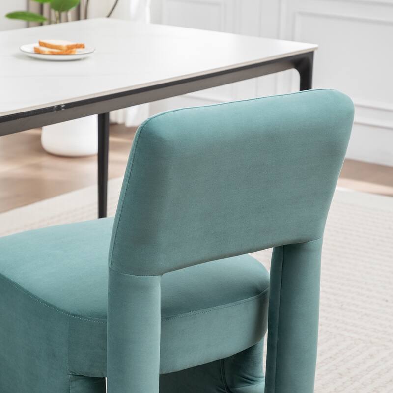 SEYNAR Modern Velvet Upholstered Armless Dining Chair Set of 6