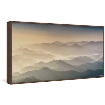 Foggy Sunrise Floater Framed Print on Canvas