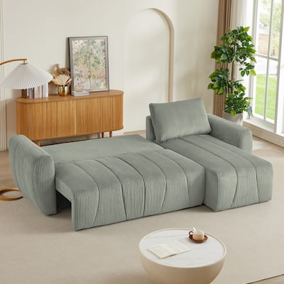 Grey 105.2'' L-Shaped 3-Seater Convertible Sofa Couch with Storage, Modern Adjustable Backrests, and Repositionable Chaise