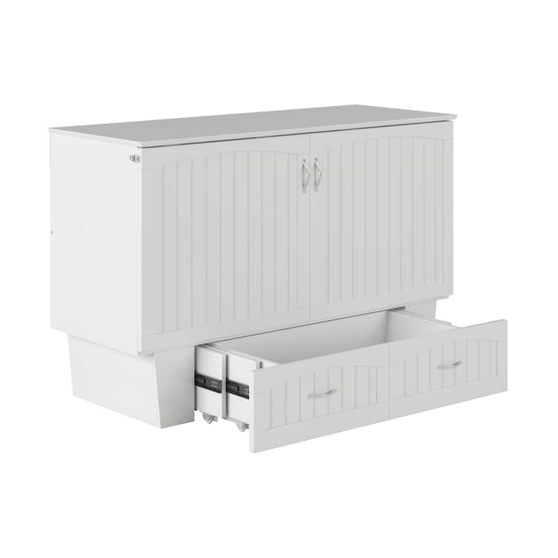 Nantucket Murphy Bed Chest with Mattress and Built-in Charging Station