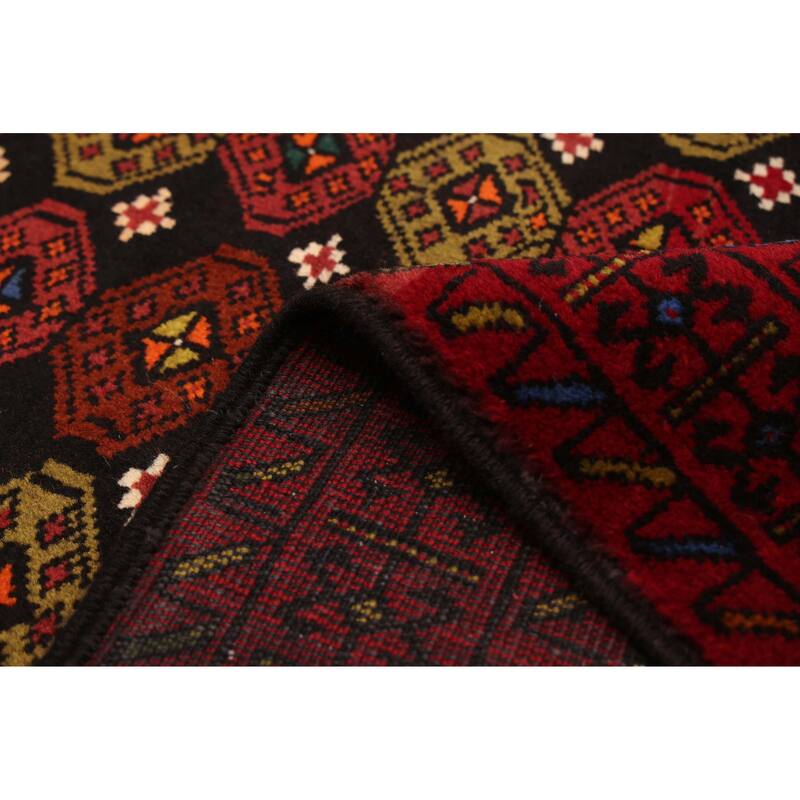ECARPETGALLERY Hand-knotted Teimani Black, Red Wool Rug - 3'6 x 6'3