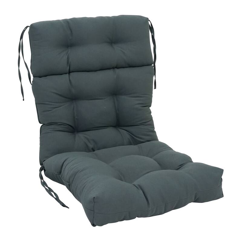 Multi-Section Tufted Twill Seat/Back Chair Cushion (Multiple Sizes) - 20 x 42 - Steel Grey
